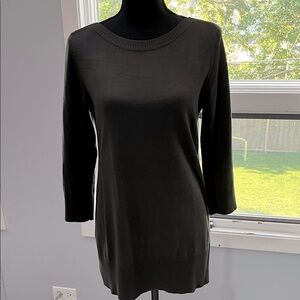 Cable & Gauge Green Tunic Sweater 3/4 Sleeves sz M